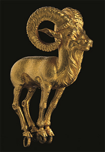 牡羊像1世紀第2四半期　ティリヤ・テペ所蔵：アフガニスタン国立博物館©NMA／Thierry Ollivier
