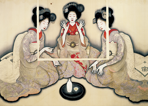 岡本神草 《拳を打てる三人の舞妓の習作》大正9（1920）年 京都国立近代美術館蔵