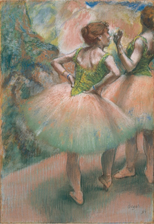 エドガー・ドガ《踊り子たち、ピンクと緑》1894年　パステル，紙（ボード裏打）吉野石膏株式会社（山形美術館寄託）