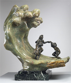 カミーユ・クローデル《波》1897-1903年　オニキス，ブロンズ　ロダン美術館，パリ　Paris, musée Rodin　© musée Rodin　(photo Christian Baraja)