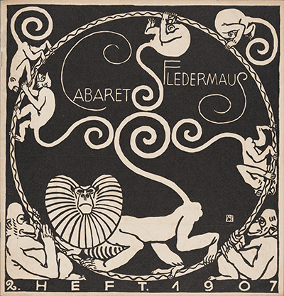 『キャバレー〈フレーダーマウス〉上演本』第2号表紙（表紙デザイン：モーリツ・ユンク）1907年