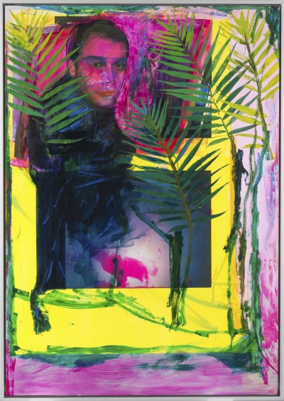 アンドロ・ウェクア《Levan Portrait》(2017年)油彩・シルクスクリーンインク、アルミニウムパネル©Andro Wekua, Courtesy of the artist, Gladstone Gallery, Sprüth Magers, and Take Ninagawa