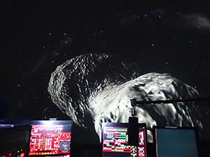 探査機の観測データに基づいて可視化した「チュリュモフ・ゲラシメンコ彗星」