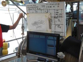 元寇沈船の図面とモニター画像との比較