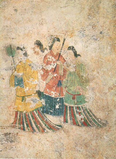 Group of Female Figures on the West Wall