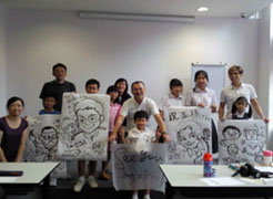 Manga workshop and demonstration for children at the National Library, Singapore