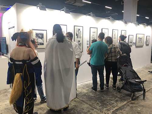 Visitors appreciating of 'Blue Period.' exhibition.