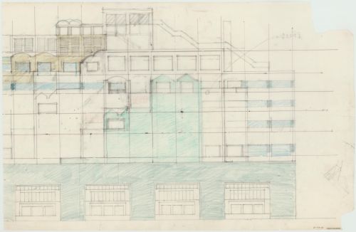 HARA Hiroshi + Atelier Phi｜Yamato International, Sketch of Elevation
