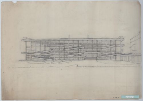 HORIGUCHI Sutemi｜Meiji University Izumi Campus No.2 Classroom Building, Exterior Perspective