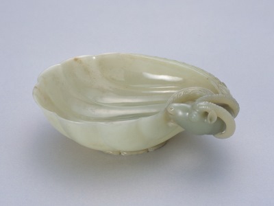 Brush Cleaner, Blue jade, 19th century Qing dynasty, China, Tokyo National Museum Archives, donated by Denbei Kamiya