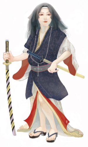 Okuni of Izumo (illustration, Kaoru Moriya)