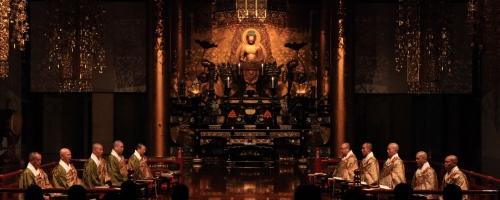 A buddhist memorial service in the Jodo sect