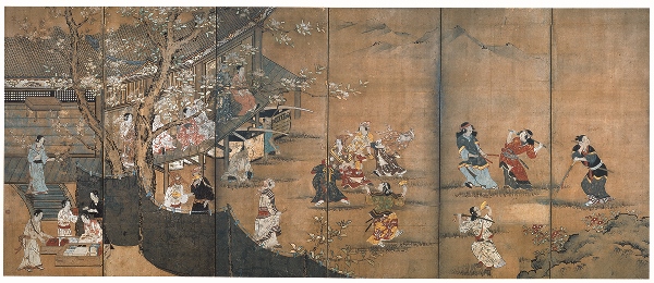 国宝 花下遊楽図屏風(左隻) 狩野長信筆 東京国立博物館(4/28~5/17後期展示)