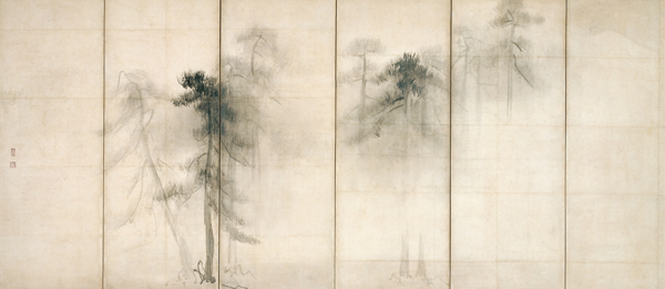 国宝 松林図屏風 左隻 長谷川等伯筆<br>東京国立博物館