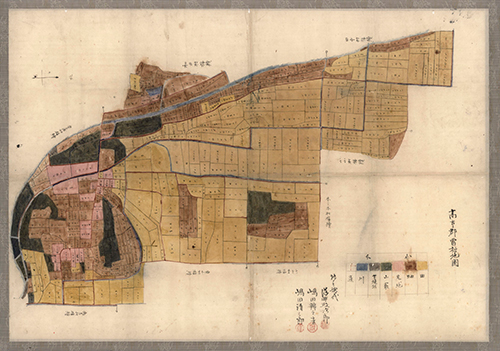 高市郡雷村地図 明治十年代後半 明日香村所蔵