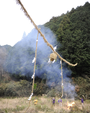 明日香村栢森の綱掛神事