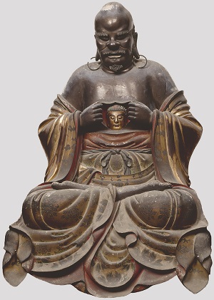 十八羅漢坐像のうち羅怙羅(らごら)尊者像(そんじゃぞう) 范(はん)道生(どうせい)作 江戸時代 寛文4年(1664) 京都・萬福寺蔵【通期展示】
