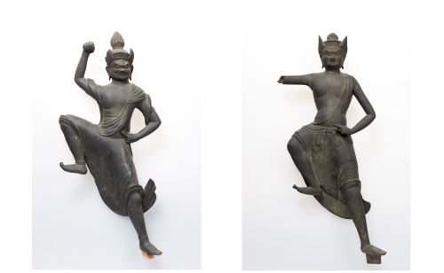 大峯山寺蔵王権現像5軀のうちその1とその3　平安時代（12世紀）　奈良 大峯山寺