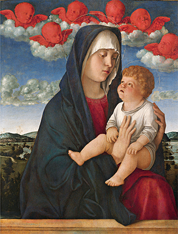 ジョヴァンニ・ベッリーニ《聖母子（赤い智天使の聖母）》油彩／カンヴァス124 x 96 cmヴェネツィア，アカデミア美術館