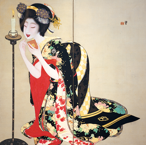 岡本神草 《口紅》大正7(1918)年 京都市立芸術大学芸術資料館蔵