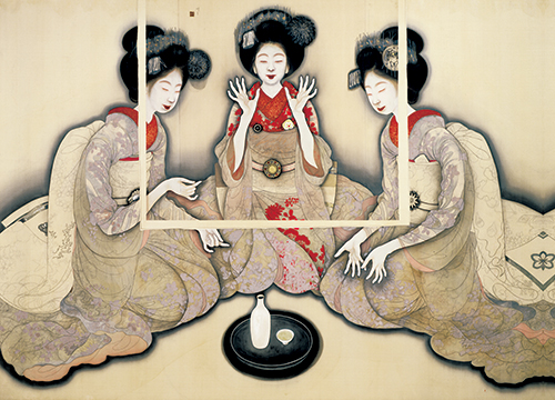 岡本神草 《拳を打てる三人の舞妓の習作》大正9(1920)年 京都国立近代美術館蔵