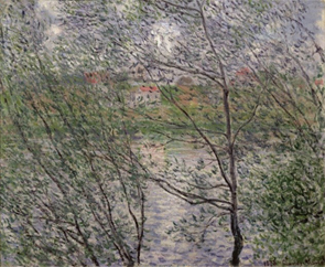 クロード・モネ《木の間越しの春》1878年　油彩，カンヴァス　マルモッタン・モネ美術館，パリ　Musée Marmottan Monet, Paris　Photo: Bridgeman Images /DNPartcom