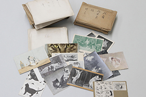 杉浦非水が集めた雑誌の切り抜きや絵はがき 年代不詳 東京国立近代美術館蔵