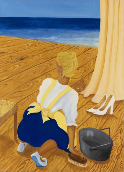 マリア・ファーラ《テラスのある部屋》（2021年）油彩、麻 国立国際美術館所蔵