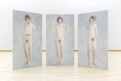 梅津庸一《智・感・情・A》2012-14 年 布、パネルに油彩 東京都現代美術館蔵 撮影:大谷一郎