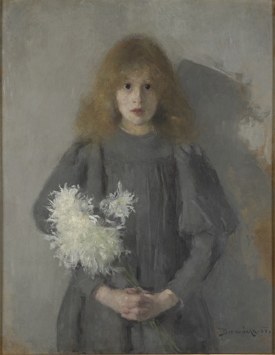 オルガ・ボズナンスカ《菊を抱く少女》1894年、クラクフ国立博物館蔵
