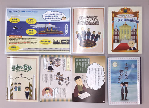 限られた展示空間の中でも,場所をとらない絵本。大人の方からの評判がいい。