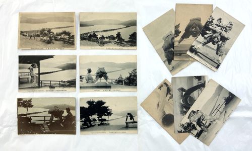 天橋立の「股のぞき」にも、様々な絵葉書がある（上野家資料のうち）