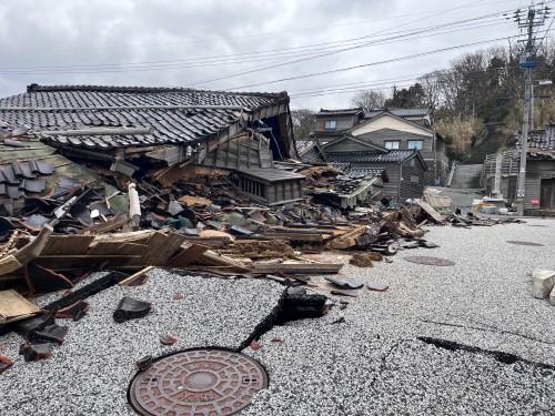 被災した文化財(旧角海家住宅) 石川県輪島市