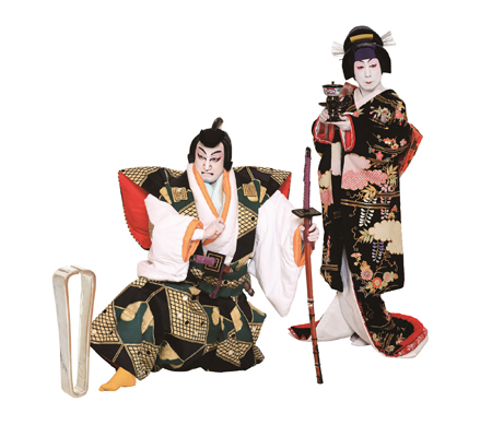 粂寺弾正（中村錦之助），腰元巻絹（片岡孝太郎）