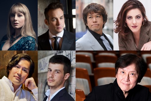 左上より A.マリアネッリ、S.コステロ、須藤慎吾、V.マストランジェロ、駒田敏章、F.レオーネ、大野和士