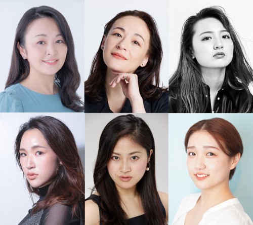出演者写真(上段:飯野めぐみ、シルビア・グラブ、鈴木瑛美子/下段:原田真絢、森 加織、山本咲希)