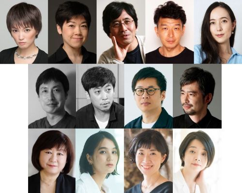 「20の物語」に参加する総勢13名の演出家たち　（上段 左から）赤澤ムック、小林七緒、鵜山 仁、西沢栄治、万里紗  （中段 左から）大澤 遊、蓬󠄀莱竜太、須貝 英、鈴木アツト （下段 左から）宮田慶子、山田由梨、小山ゆうな、小川絵梨子 ［上演順］
