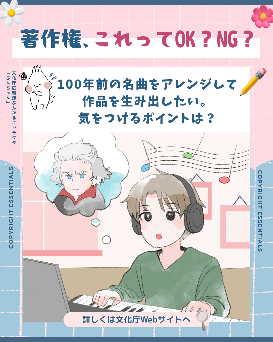 100年前の名曲をアレンジして作品を生み出したい。気をつけるポイントは？