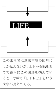 上下から紙で挟むと文字が見える