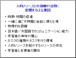 人的リソースとの接触や活用に影響を与える要因