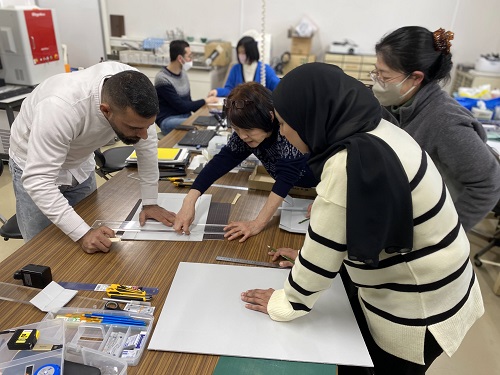 シリア人若手専門家を対象とした文化財の保存修復に関するワークショップ(令和5年度,写真提供:筑波大学)